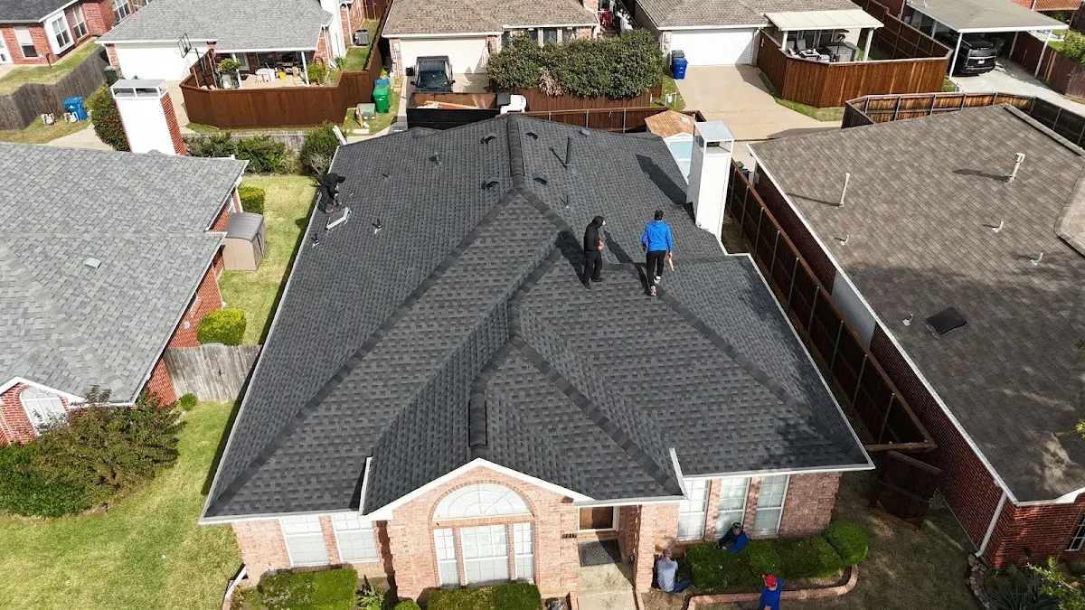 Slate & Tile Roof Repair work in progress on a Denver property